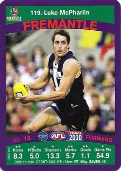 2010 Team Zone AFL Team #119 Luke McPharlin Front